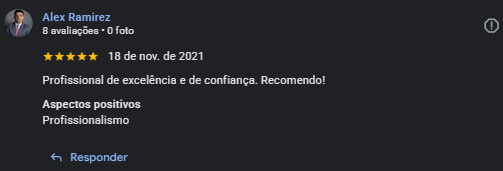 Avaliação de cliente no Google