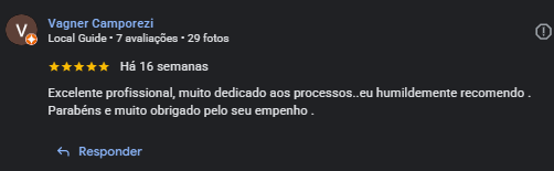 Avaliação de cliente no Google
