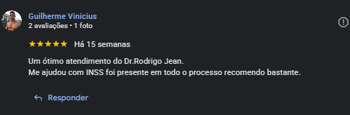 Avaliação de cliente no Google
