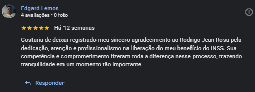 Avaliação de cliente no Google